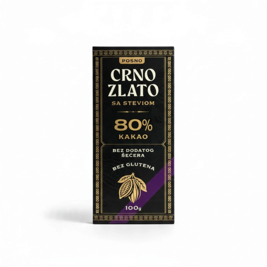 SVP ČOKOLADA STEVIA 80% 100G